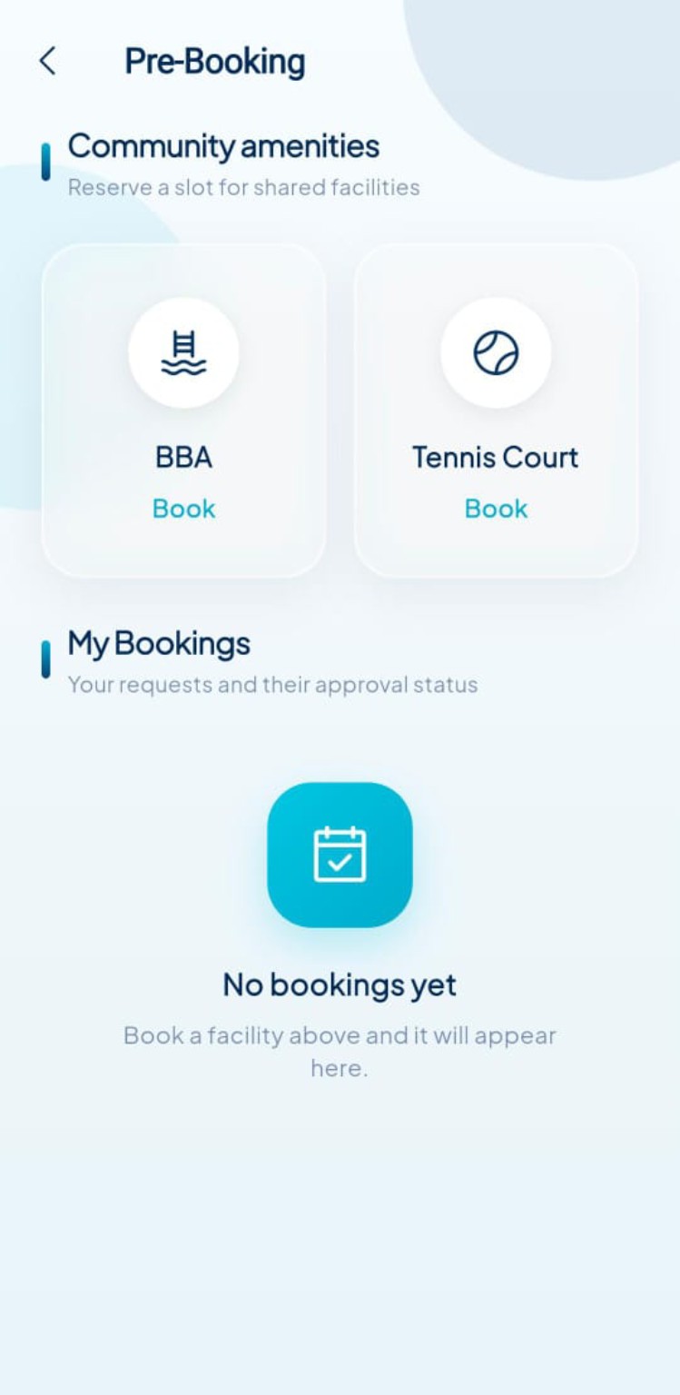 Facility booking