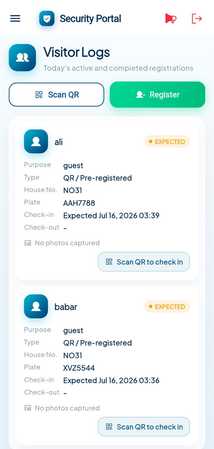 Security visitor logs